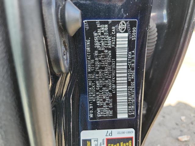 4T1BF1FK1HU716931 - 2017 TOYOTA CAMRY LE BLACK photo 12