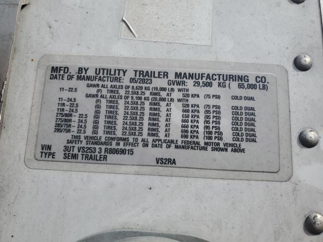 3UTVS2533R8069015 - 2024 UTILITY TRAILER WHITE photo 10