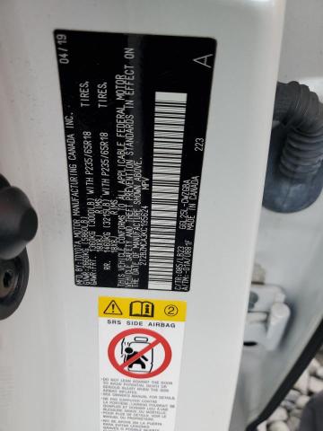 2T2BZMCA3KC195624 - 2019 LEXUS RX 350 BASE Білий фото 12