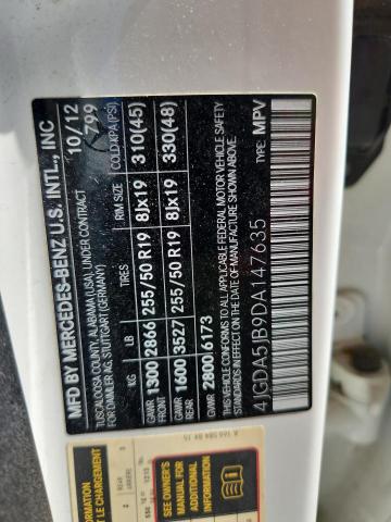 4JGDA5JB9DA147635 - 2013 MERCEDES-BENZ ML 350 Ağ foto 13