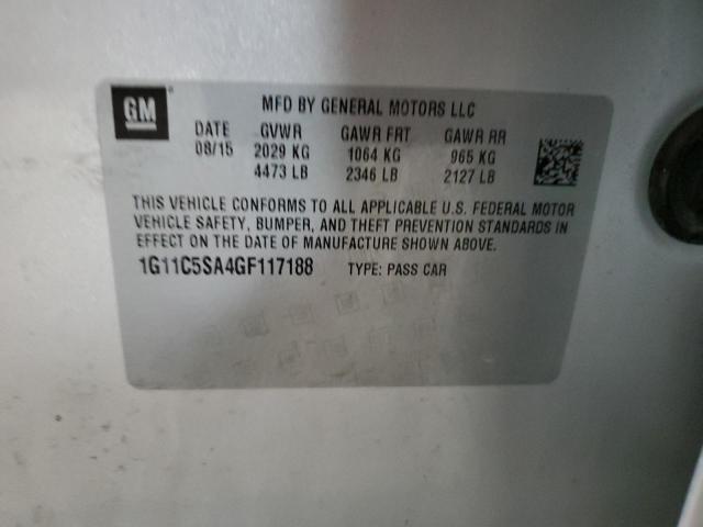 1G11C5SA4GF117188 - 2016 CHEVROLET MALIBU LIM LT 银色 照片 12