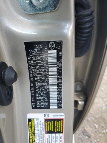 2T1BU4EE6AC371549 - 2010 TOYOTA COROLLA BASE GRAY photo 12