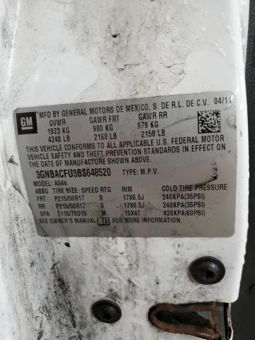 3GNBACFU3BS648520 - 2011 CHEVROLET HHR LT თეთრი ფოტო 14