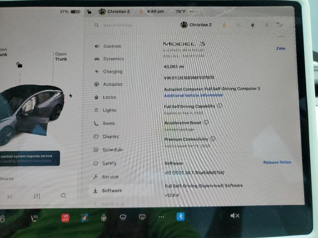 5YJ3E1EB0MF037975 - 2021 TESLA MODEL 3 ნაცრისფერი ფოტო 9