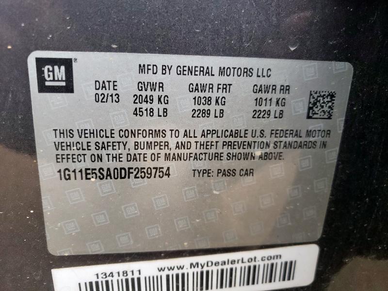 1G11E5SA0DF259754 - 2013 CHEVROLET MALIBU 2LT GRAY photo 12