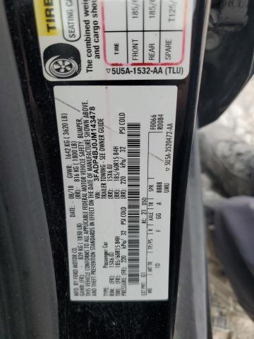 3FADP4BJ0JM143478 - 2018 FORD FIESTA SE BLACK photo 12