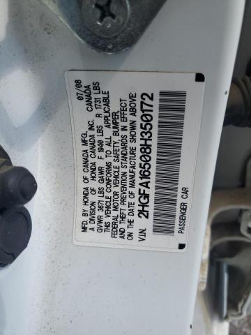 2HGFA16508H350172 - 2008 HONDA CIVIC LX WHITE photo 12