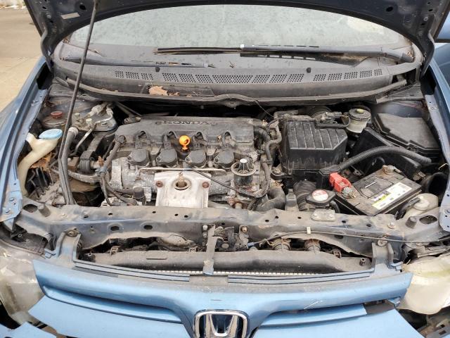 2HGFG12866H562618 - 2008 HONDA CIVIC EX BLUE photo 11