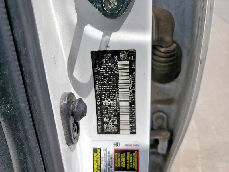 2T1BURHEXEC106860 - 2014 TOYOTA COROLLA L WHITE photo 12