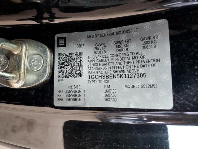 1GCHSBEN5K1127305 - 2019 CHEVROLET COLORADO 黑色 照片 12