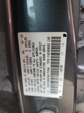 1HGCP26879A171094 - 2009 HONDA ACCORD EXL GRAY photo 13