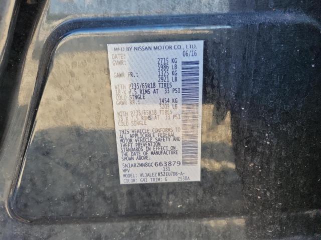 5N1AR2MN8GC663879 - 2016 NISSAN PATHFINDER S BLACK photo 13