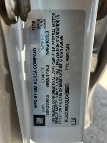 KL8CD6SA3LC438985 - 2020 CHEVROLET SPARK 1LT Plata foto 12