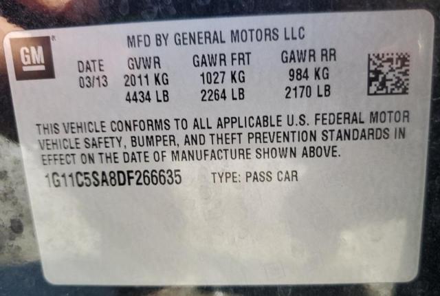 1G11C5SA8DF266635 - 2013 CHEVROLET MALIBU 1LT BLACK photo 12