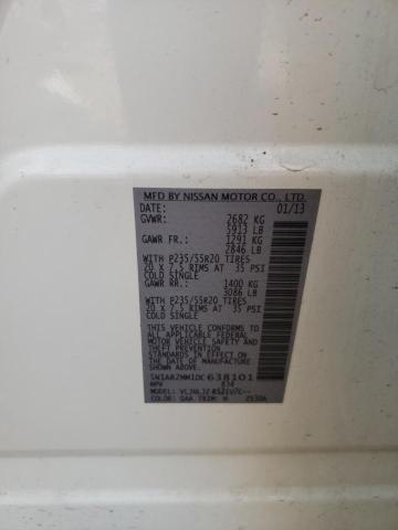 5N1AR2MM1DC638101 - 2013 NISSAN PATHFINDER S WHITE photo 12