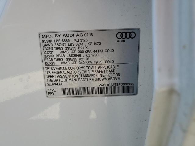 WA1DGAFE8FD016366 - 2015 AUDI Q7 PRESTIGE WHITE photo 13