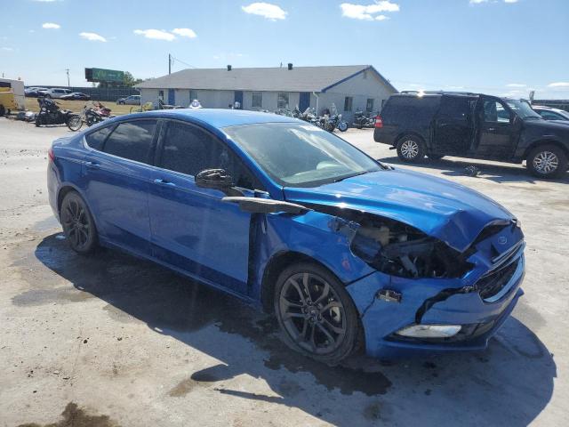 3FA6P0H71JR109212 - 2018 FORD FUSION SE أزرق صورة 4