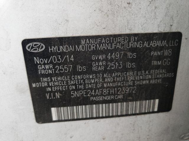 5NPE24AF8FH123972 - 2015 HYUNDAI SONATA SE WHITE photo 12