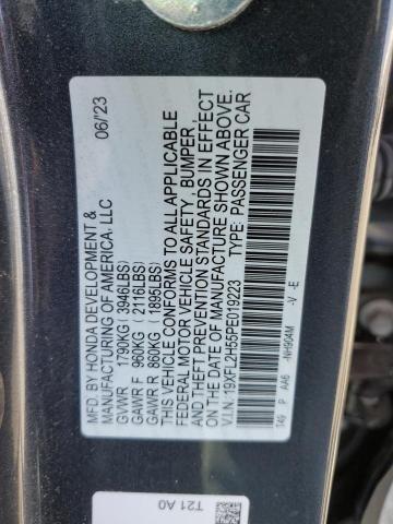 19XFL2H55PE019223 - 2023 HONDA CIVIC LX CHARCOAL photo 12