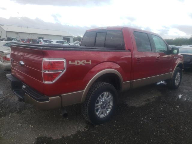 1FTFW1ETXBKD37767 - 2011 FORD F150 SUPERCREW MAROON photo 3