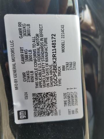 1GCPSBEK2R1148172 - 2024 CHEVROLET COLORADO BLACK photo 12