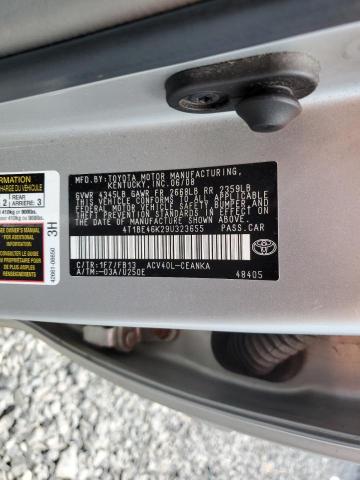 4T1BE46K29U323655 - 2009 TOYOTA CAMRY BASE SILVER photo 12