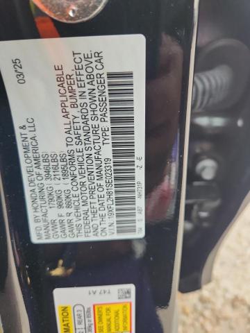 19XFL2H81SE023319 - 2025 HONDA CIVIC SPORT შავი ფოტო 12