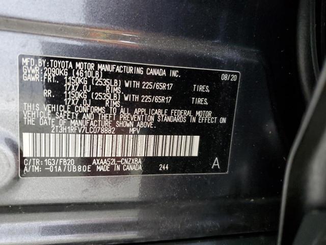 2T3H1RFV7LC078882 - 2020 TOYOTA RAV4 LE CHARCOAL photo 13