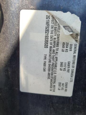 2G1WF52E219335520 - 2001 CHEVROLET IMPALA BLUE photo 12