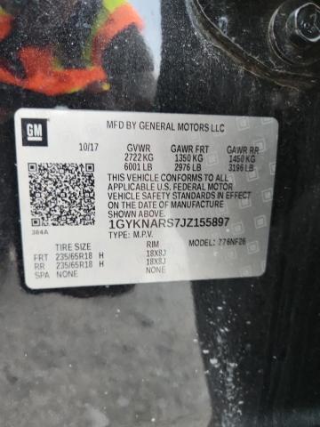 1GYKNARS7JZ155897 - 2018 CADILLAC XT5 Черный фото 12