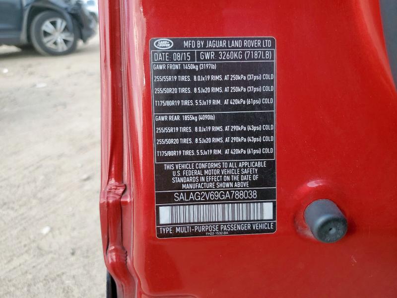 SALAG2V69GA788038 - 2016 LAND ROVER LR4 HSE RED photo 13