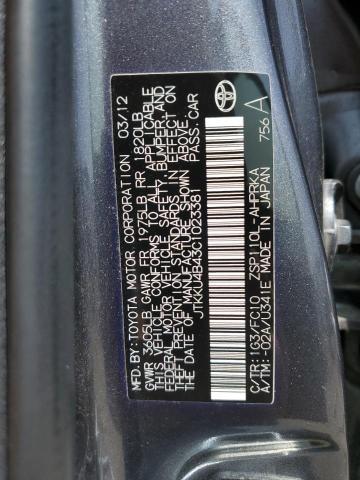 JTKKU4B43C1023381 - 2012 TOYOTA SCION XD GRAY photo 13