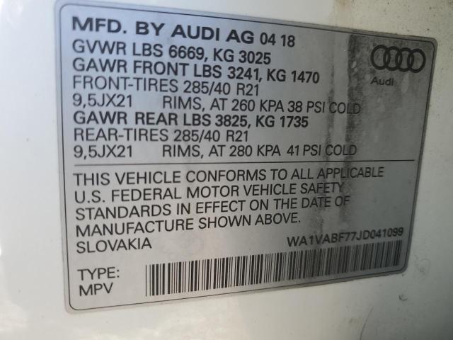 WA1VABF77JD041099 - 2018 AUDI Q7 PRESTIGE WHITE photo 13