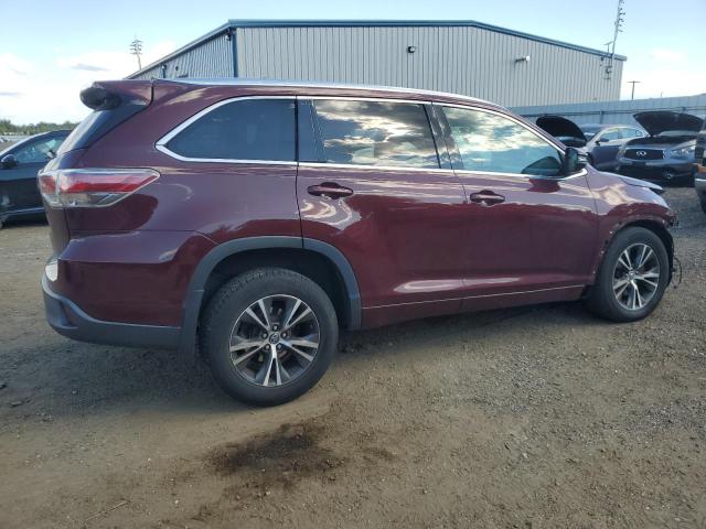 5TDJKRFH2GS329063 - 2016 TOYOTA HIGHLANDER XLE Burgund zdjęcie 3