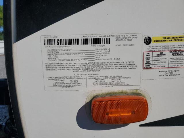 4YDT22129MB453771 - 2021 KEYSTONE OUTBACK TWO TONE photo 10