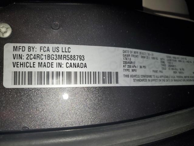 2C4RC1BG3MR588793 - 2021 CHRYSLER PACIFICA TOURING L ნაცრისფერი ფოტო 13