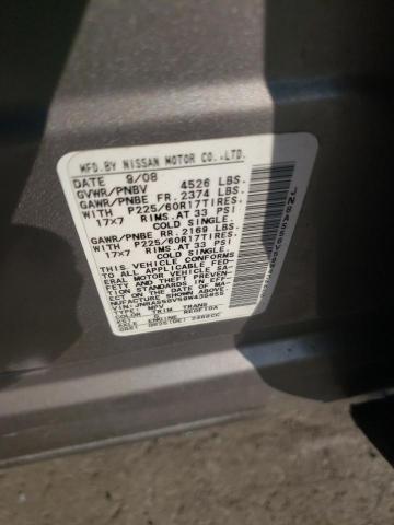 JN8AS58V59W435655 - 2009 NISSAN ROGUE S GRAY photo 12