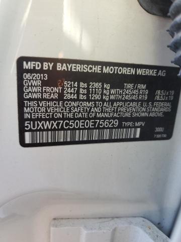 5UXWX7C50E0E75629 - 2014 BMW X3 XDRIVE35I WHITE photo 14