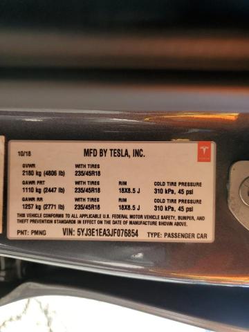 5YJ3E1EA3JF076854 - 2018 TESLA MODEL 3 灰色 照片 13