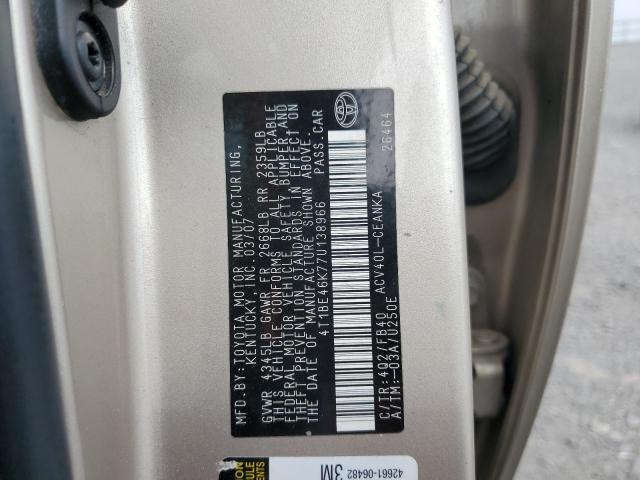 4T1BE46K77U138966 - 2007 TOYOTA CAMRY CE 金色 照片 12