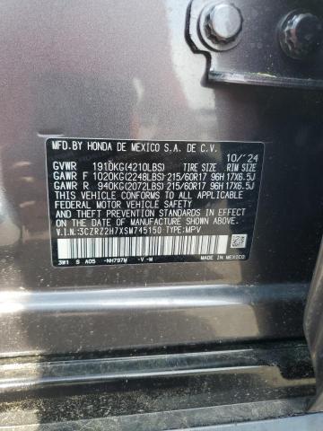 3CZRZ2H7XSM745150 - 2025 HONDA HR-V EXL ნაცრისფერი ფოტო 13