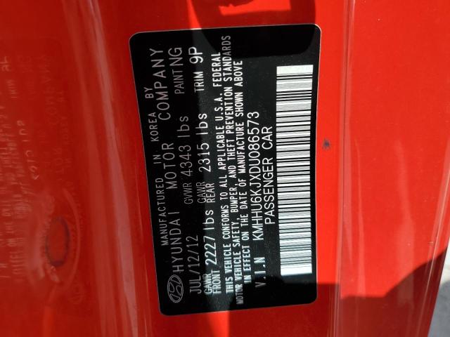 KMHHU6KJXDU086573 - 2013 HYUNDAI GENESIS CO 3.8L RED photo 13