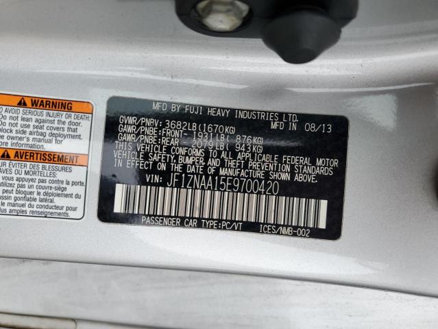 JF1ZNAA15E9700420 - 2014 TOYOTA SCION FR-S 银色 照片 12