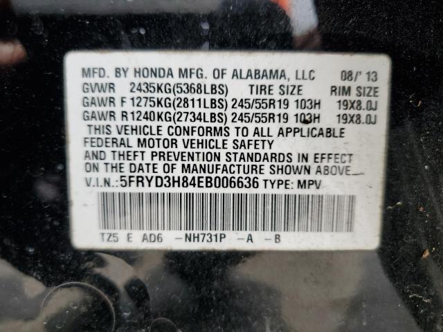 5FRYD3H84EB006636 - 2014 ACURA MDX ADVANCE BLACK photo 14