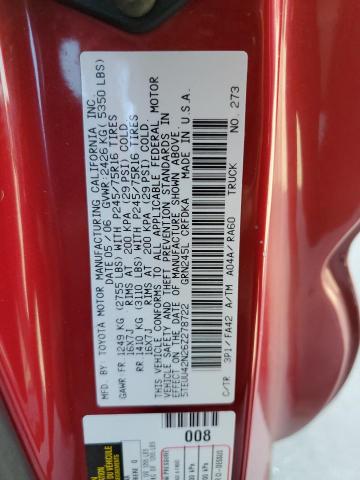 5TEUU42N26Z278722 - 2006 TOYOTA TACOMA ACCESS CAB ბურგუნდია ფოტო 13