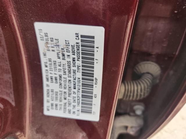 1HGCR2F77FA121504 - 2015 HONDA ACCORD EX ბურგუნდია ფოტო 12