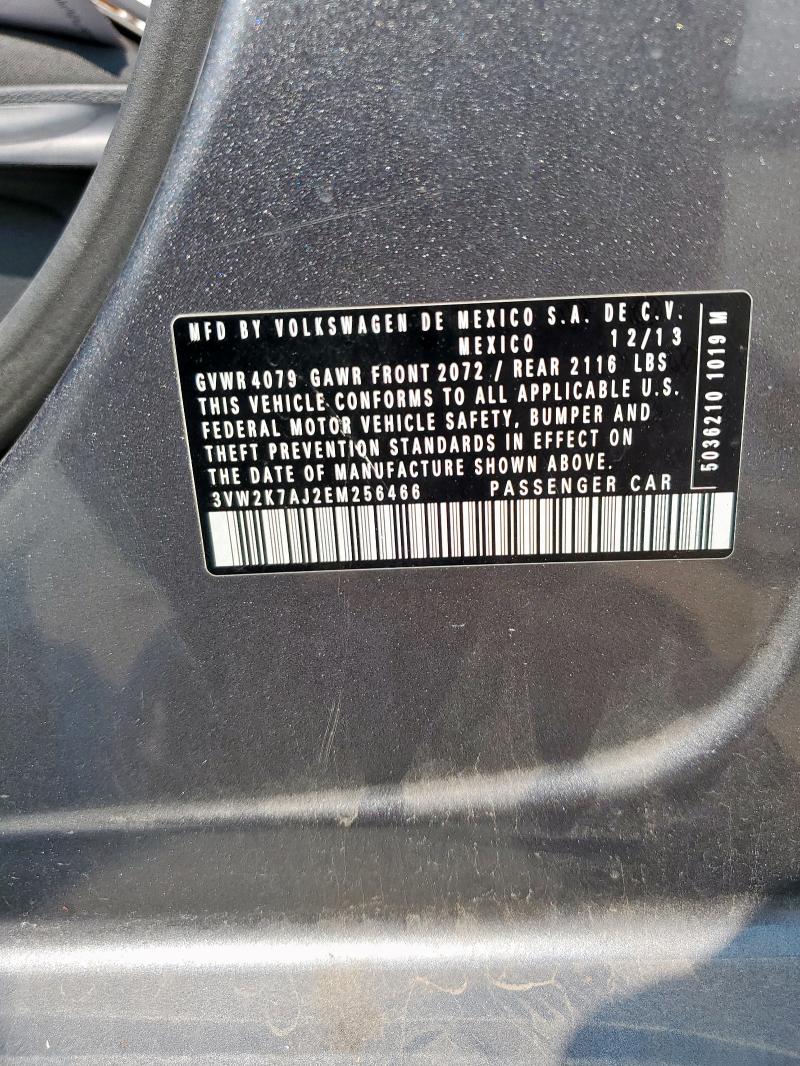 3VW2K7AJ2EM256466 - 2014 VOLKSWAGEN JETTA BASE GRAY photo 13