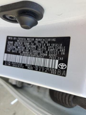 5YFBURHE6HP594547 - 2017 TOYOTA COROLLA L თეთრი ფოტო 12