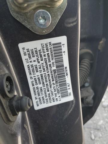 19XFC1F39GE027000 - 2016 HONDA CIVIC EX GRAY photo 12