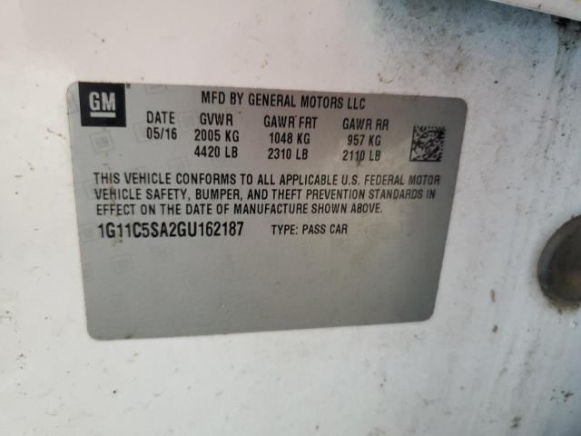 1G11C5SA2GU162187 - 2016 CHEVROLET MALIBU LIM LT 白色 照片 12